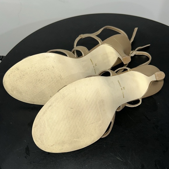 White House Black Market metallic gold heels and Sequined Clutch - Picture 10 of 13